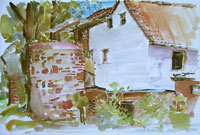 Click to see it big Am Wall Höxter 8, Architektur, Aquarell